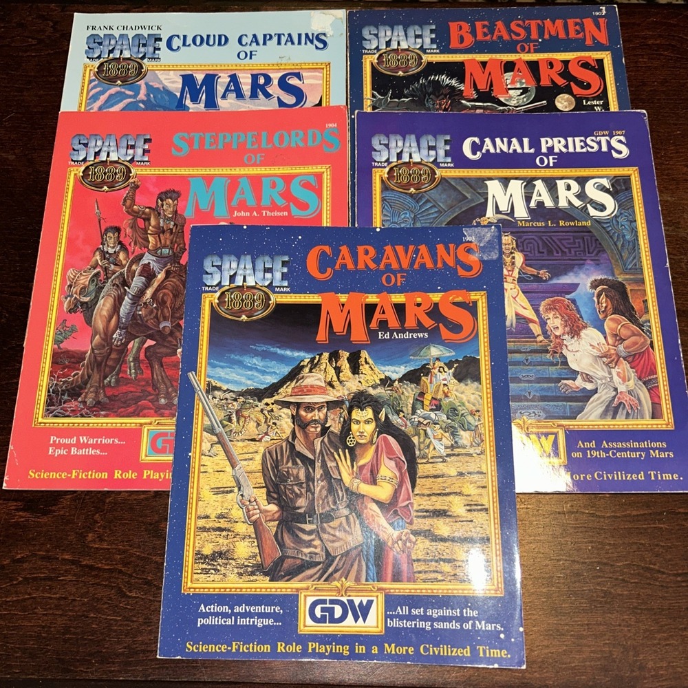 GDW Space 1889 Caravans, Beastmen, Steppelords‎ Cloud Captains of Mars Book Lot